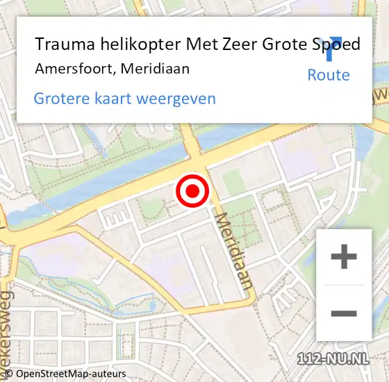 Locatie op kaart van de 112 melding: Trauma helikopter Met Zeer Grote Spoed Naar Amersfoort, Meridiaan op 16 april 2024 03:17