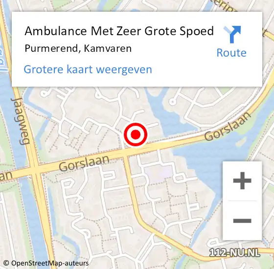 Locatie op kaart van de 112 melding: Ambulance Met Zeer Grote Spoed Naar Purmerend, Kamvaren op 16 april 2024 06:51