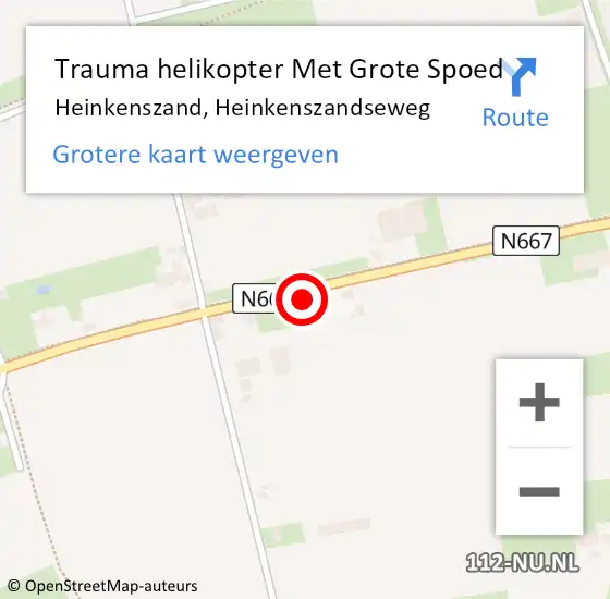 Locatie op kaart van de 112 melding: Trauma helikopter Met Grote Spoed Naar Heinkenszand, Heinkenszandseweg op 16 april 2024 11:01