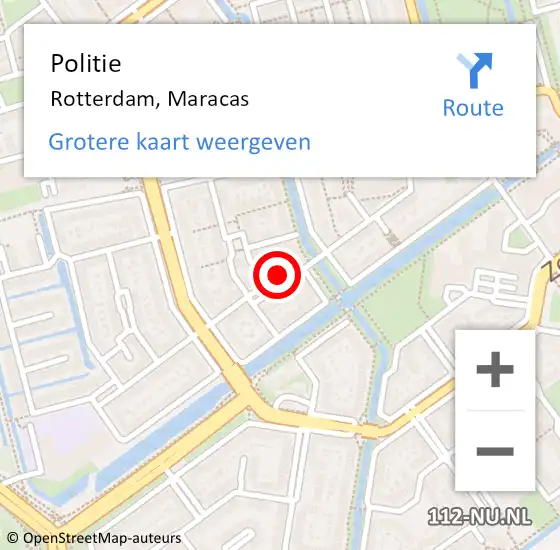 Locatie op kaart van de 112 melding: Politie Rotterdam, Maracas op 18 april 2024 02:19
