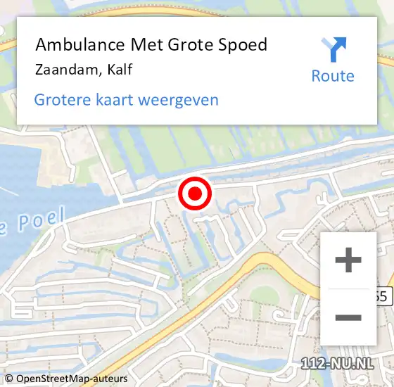 Locatie op kaart van de 112 melding: Ambulance Met Grote Spoed Naar Zaandam, Kalf op 19 april 2024 12:05
