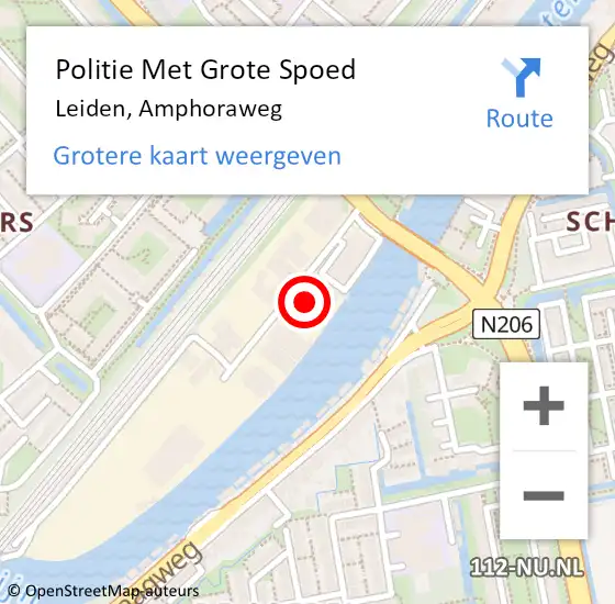 Locatie op kaart van de 112 melding: Politie Met Grote Spoed Naar Leiden, Amphoraweg op 19 april 2024 15:31