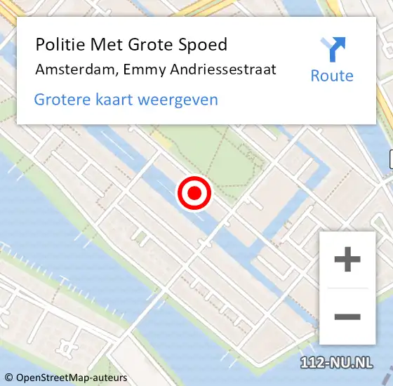 Locatie op kaart van de 112 melding: Politie Met Grote Spoed Naar Amsterdam, Emmy Andriessestraat op 20 april 2024 06:28