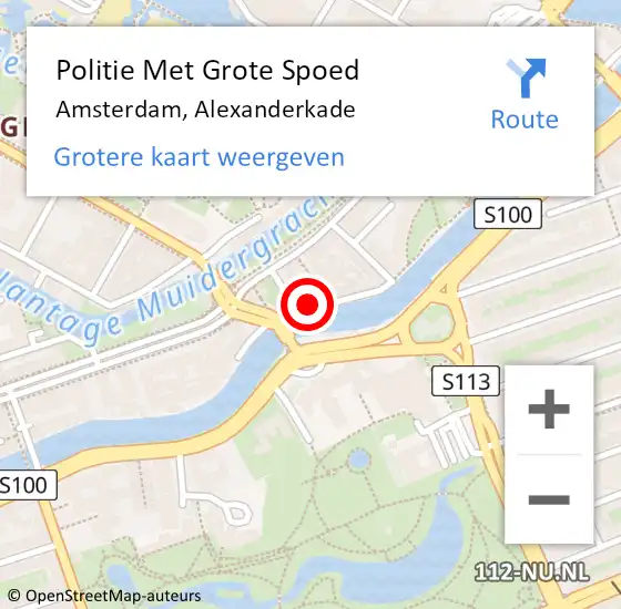 Locatie op kaart van de 112 melding: Politie Met Grote Spoed Naar Amsterdam, Alexanderkade op 20 april 2024 07:33