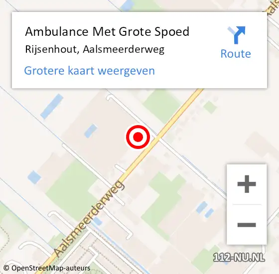 Locatie op kaart van de 112 melding: Ambulance Met Grote Spoed Naar Rijsenhout, Aalsmeerderweg op 20 april 2024 10:42