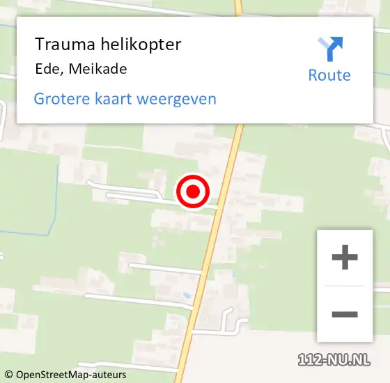 Locatie op kaart van de 112 melding: Trauma helikopter Ede, Meikade op 20 april 2024 16:05