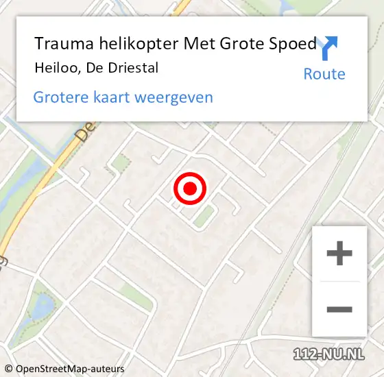 Locatie op kaart van de 112 melding: Trauma helikopter Met Grote Spoed Naar Heiloo, De Driestal op 23 april 2024 07:29