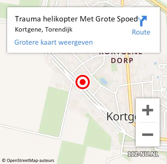 Locatie op kaart van de 112 melding: Trauma helikopter Met Grote Spoed Naar Kortgene, Torendijk op 25 april 2024 18:55