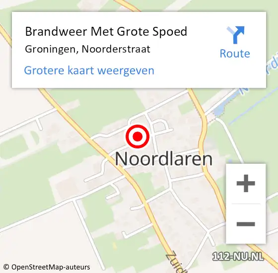 Locatie op kaart van de 112 melding: Brandweer Met Grote Spoed Naar Groningen, Noorderstraat op 25 april 2024 19:41