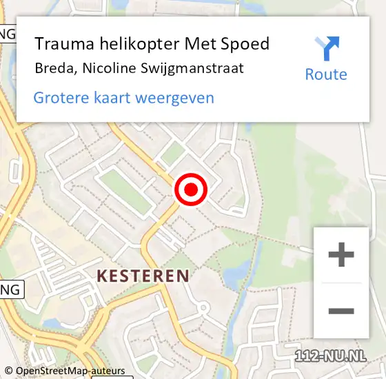 Locatie op kaart van de 112 melding: Trauma helikopter Met Spoed Naar Breda, Nicoline Swijgmanstraat op 25 april 2024 22:15