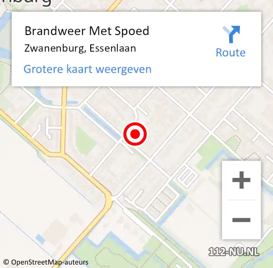 Locatie op kaart van de 112 melding: Brandweer Met Spoed Naar Zwanenburg, Essenlaan op 26 april 2024 00:07