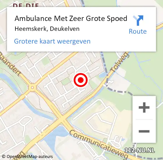 Locatie op kaart van de 112 melding: Ambulance Met Zeer Grote Spoed Naar Heemskerk, Deukelven op 26 april 2024 18:36