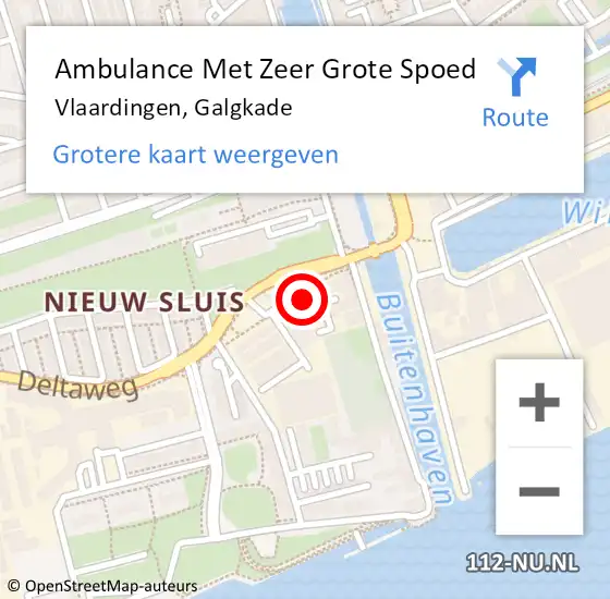 Locatie op kaart van de 112 melding: Ambulance Met Zeer Grote Spoed Naar Vlaardingen, Galgkade op 26 april 2024 18:57