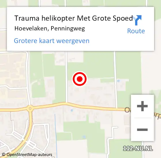 Locatie op kaart van de 112 melding: Trauma helikopter Met Grote Spoed Naar Hoevelaken, Penningweg op 27 april 2024 22:42