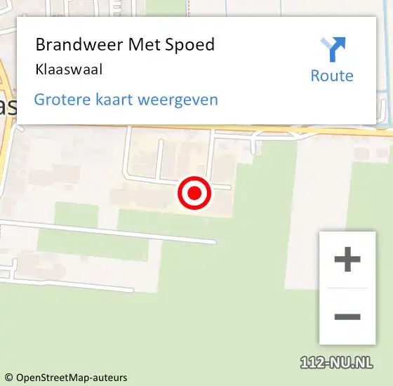 Locatie op kaart van de 112 melding: Brandweer Met Spoed Naar Klaaswaal op 27 april 2024 23:13