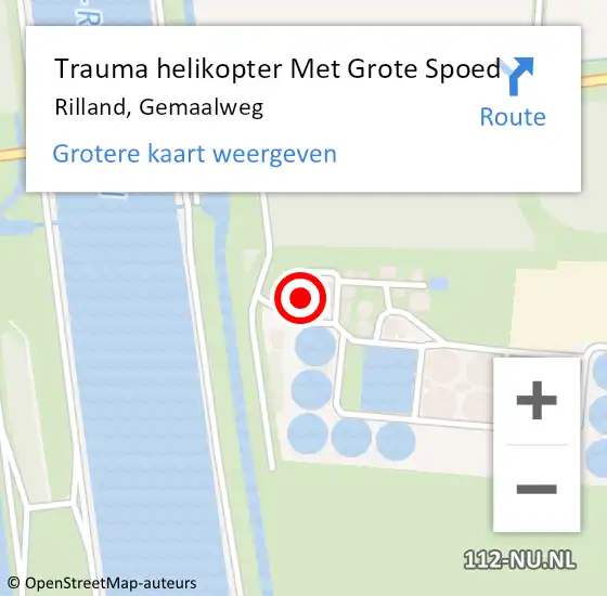 Locatie op kaart van de 112 melding: Trauma helikopter Met Grote Spoed Naar Rilland, Gemaalweg op 28 april 2024 12:08
