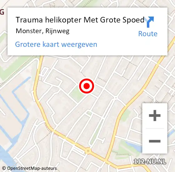 Locatie op kaart van de 112 melding: Trauma helikopter Met Grote Spoed Naar Monster, Rijnweg op 28 april 2024 15:22