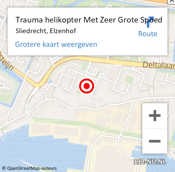 Locatie op kaart van de 112 melding: Trauma helikopter Met Zeer Grote Spoed Naar Sliedrecht, Elzenhof op 30 april 2024 15:02