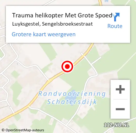 Locatie op kaart van de 112 melding: Trauma helikopter Met Grote Spoed Naar Luyksgestel, Sengelsbroeksestraat op 30 april 2024 23:36