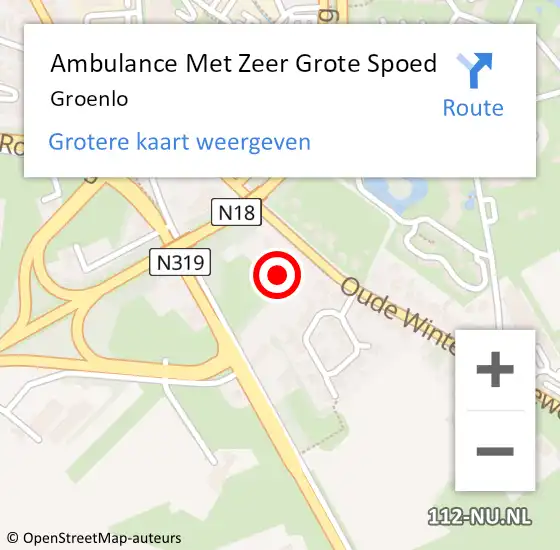 Locatie op kaart van de 112 melding: Ambulance Met Zeer Grote Spoed Naar Groenlo op 1 mei 2024 12:38