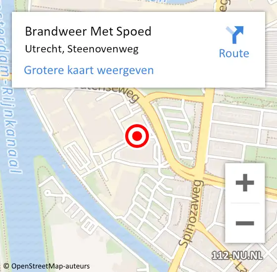 Locatie op kaart van de 112 melding: Brandweer Met Spoed Naar Utrecht, Steenovenweg op 1 mei 2024 16:52