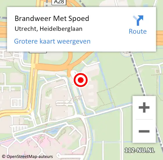 Locatie op kaart van de 112 melding: Brandweer Met Spoed Naar Utrecht, Heidelberglaan op 1 mei 2024 17:25
