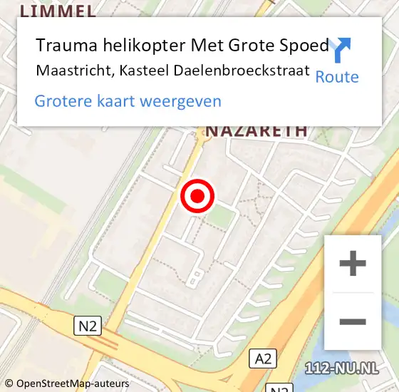 Locatie op kaart van de 112 melding: Trauma helikopter Met Grote Spoed Naar Maastricht, Kasteel Daelenbroeckstraat op 2 mei 2024 01:41