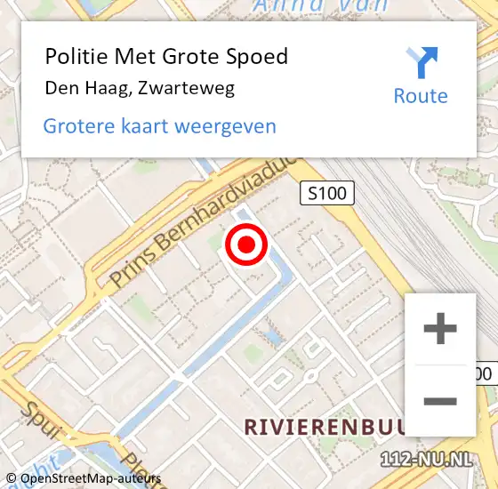 Locatie op kaart van de 112 melding: Politie Met Grote Spoed Naar Den Haag, Zwarteweg op 2 mei 2024 10:49