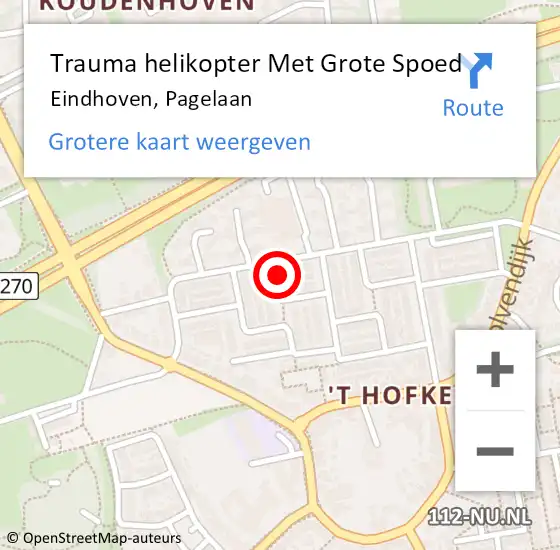 Locatie op kaart van de 112 melding: Trauma helikopter Met Grote Spoed Naar Eindhoven, Pagelaan op 3 mei 2024 17:23