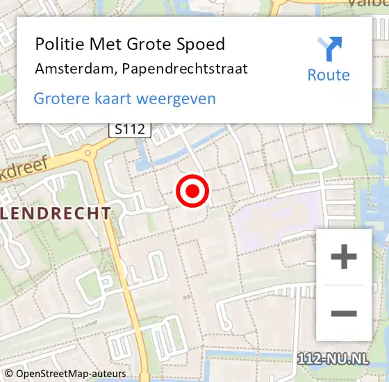Locatie op kaart van de 112 melding: Politie Met Grote Spoed Naar Amsterdam, Papendrechtstraat op 3 mei 2024 22:38