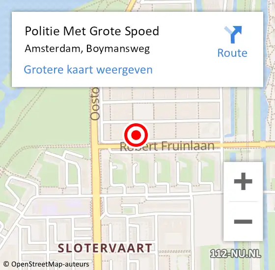 Locatie op kaart van de 112 melding: Politie Met Grote Spoed Naar Amsterdam, Boymansweg op 3 mei 2024 22:45