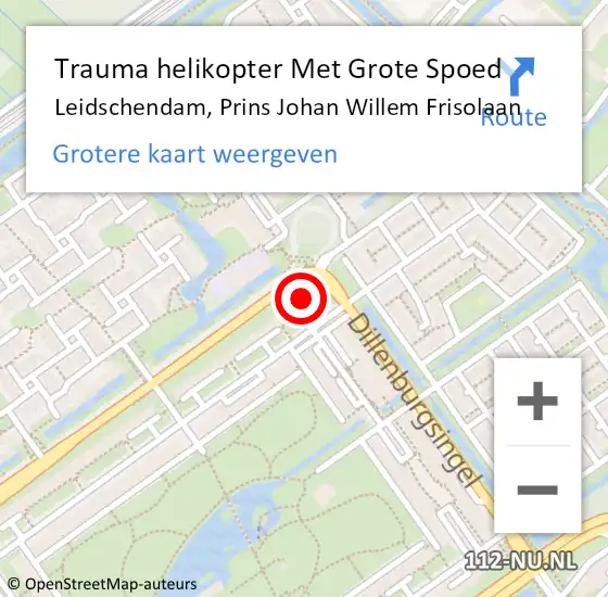 Locatie op kaart van de 112 melding: Trauma helikopter Met Grote Spoed Naar Leidschendam, Prins Johan Willem Frisolaan op 4 mei 2024 15:05