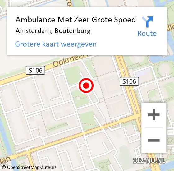 Locatie op kaart van de 112 melding: Ambulance Met Zeer Grote Spoed Naar Amsterdam, Boutenburg op 4 mei 2024 20:21