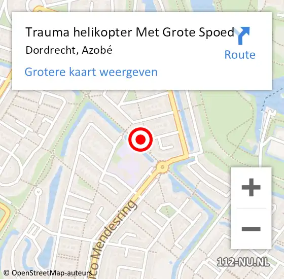 Locatie op kaart van de 112 melding: Trauma helikopter Met Grote Spoed Naar Dordrecht, Azobé op 4 mei 2024 21:11