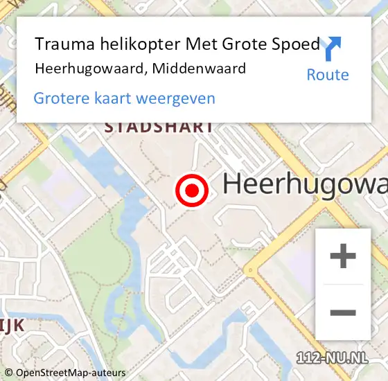 Locatie op kaart van de 112 melding: Trauma helikopter Met Grote Spoed Naar Heerhugowaard, Middenwaard op 5 mei 2024 00:24