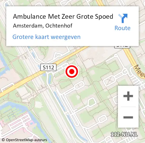 Locatie op kaart van de 112 melding: Ambulance Met Zeer Grote Spoed Naar Amsterdam, Ochtenhof op 5 mei 2024 01:00
