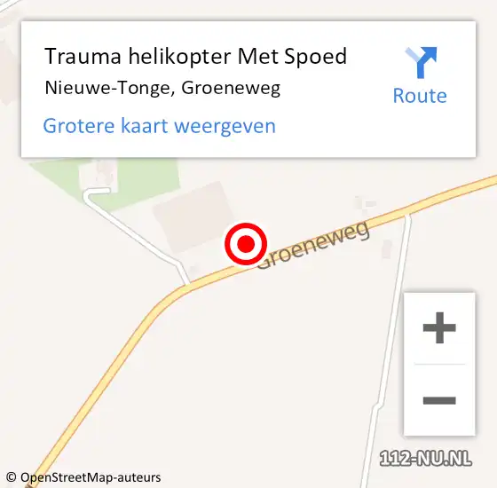 Locatie op kaart van de 112 melding: Trauma helikopter Met Spoed Naar Nieuwe-Tonge, Groeneweg op 5 mei 2024 11:18