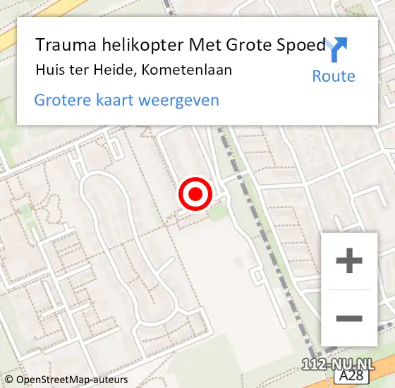 Locatie op kaart van de 112 melding: Trauma helikopter Met Grote Spoed Naar Huis ter Heide, Kometenlaan op 5 mei 2024 11:47