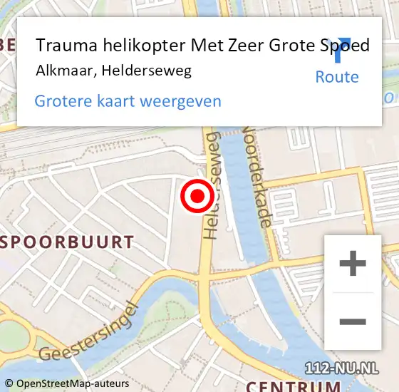 Locatie op kaart van de 112 melding: Trauma helikopter Met Zeer Grote Spoed Naar Alkmaar, Helderseweg op 6 mei 2024 09:52