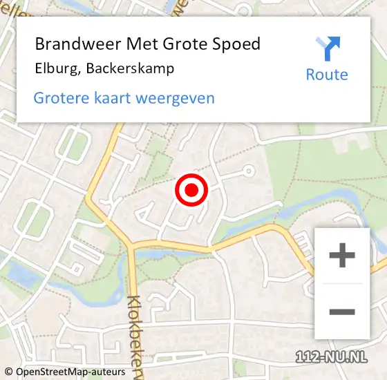 Locatie op kaart van de 112 melding: Brandweer Met Grote Spoed Naar Elburg, Backerskamp op 7 mei 2024 16:26
