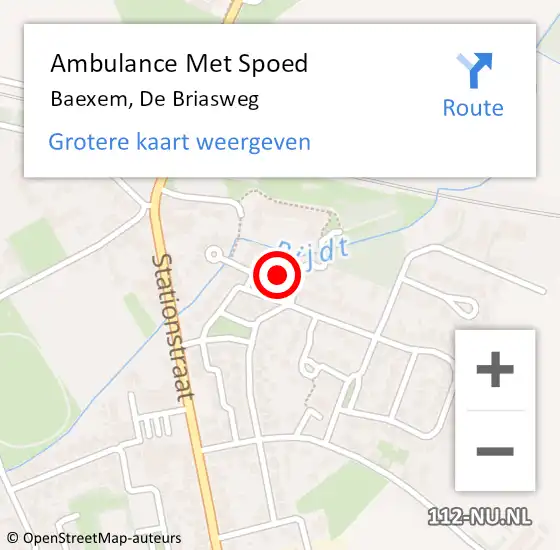 Locatie op kaart van de 112 melding: Ambulance Met Spoed Naar Baexem, De Briasweg op 7 mei 2024 17:58