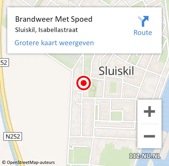 Locatie op kaart van de 112 melding: Brandweer Met Spoed Naar Sluiskil, Isabellastraat op 7 mei 2024 18:06