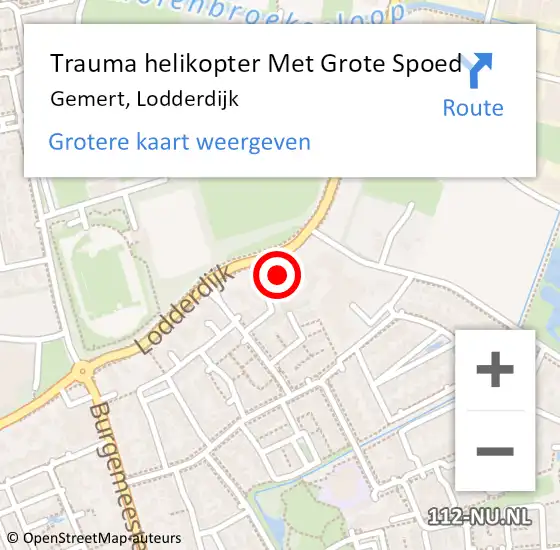 Locatie op kaart van de 112 melding: Trauma helikopter Met Grote Spoed Naar Gemert, Lodderdijk op 8 mei 2024 11:49