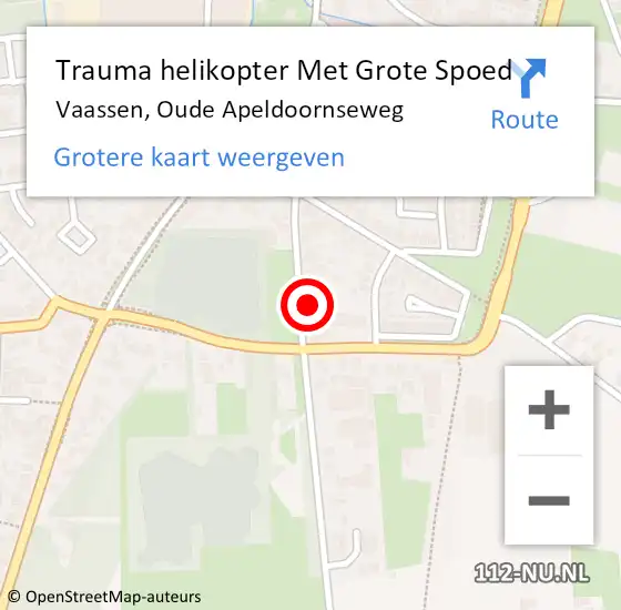 Locatie op kaart van de 112 melding: Trauma helikopter Met Grote Spoed Naar Vaassen, Oude Apeldoornseweg op 8 mei 2024 12:39