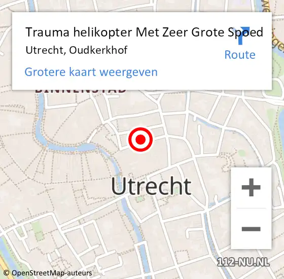 Locatie op kaart van de 112 melding: Trauma helikopter Met Zeer Grote Spoed Naar Utrecht, Oudkerkhof op 8 mei 2024 15:54
