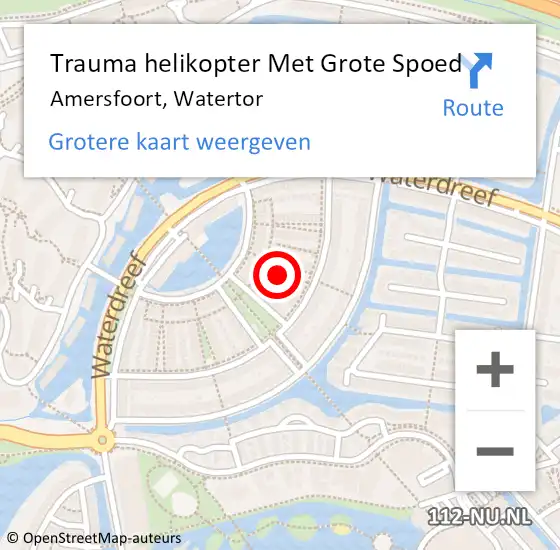 Locatie op kaart van de 112 melding: Trauma helikopter Met Grote Spoed Naar Amersfoort, Watertor op 9 mei 2024 21:34