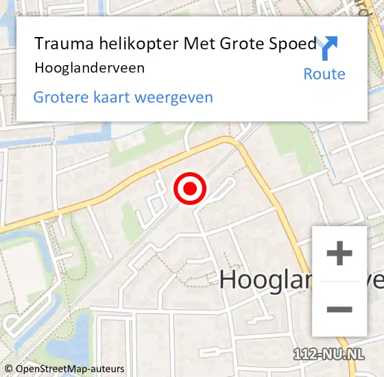 Locatie op kaart van de 112 melding: Trauma helikopter Met Grote Spoed Naar Hooglanderveen op 9 mei 2024 22:02
