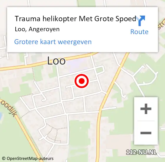 Locatie op kaart van de 112 melding: Trauma helikopter Met Grote Spoed Naar Loo, Angeroyen op 10 mei 2024 17:24