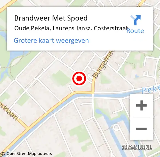 Locatie op kaart van de 112 melding: Brandweer Met Spoed Naar Oude Pekela, Laurens Jansz. Costerstraat op 22 oktober 2014 09:47