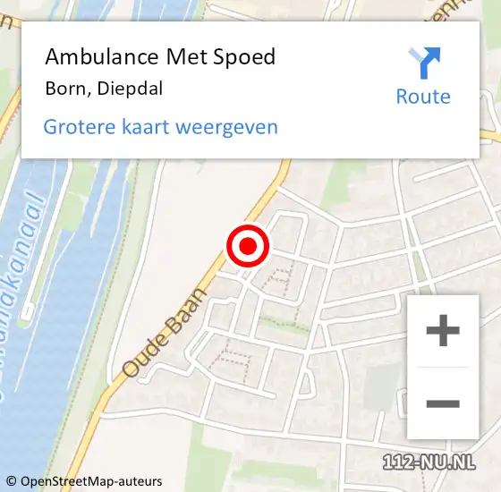 Locatie op kaart van de 112 melding: Ambulance Met Spoed Naar Born, Diepdal op 2 november 2014 17:00